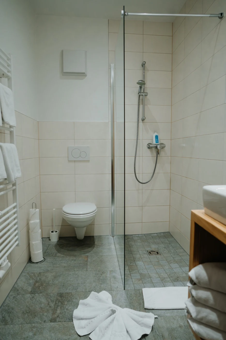 Helles Bad mit Dusche im LONCIUM